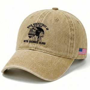 Never Underestimate An Old Man With Cherokee Blood Washed Cotton Baseball Cap Native American Heritage Gift