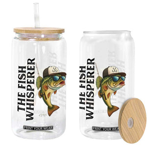 Funny The Fish Whisperer Fishing Glass Can Angler Lover Gift