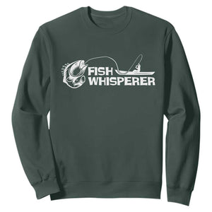 The Fish Whisperer Sweatshirt Funny Fishing Gift TS12 Dark Forest Green Print Your Wear