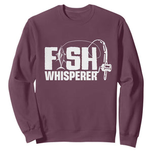 The Fish Whisperer Sweatshirt Fish Lover Humor TS12 Maroon Print Your Wear
