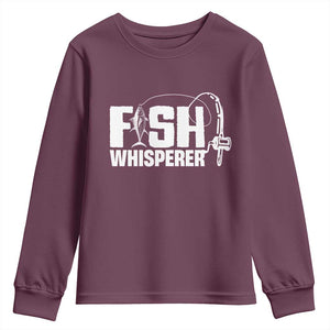 The Fish Whisperer Youth Sweatshirt Fish Lover Humor TS12 Maroon Print Your Wear