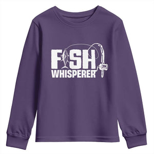 The Fish Whisperer Youth Sweatshirt Fish Lover Humor TS12 Purple Print Your Wear