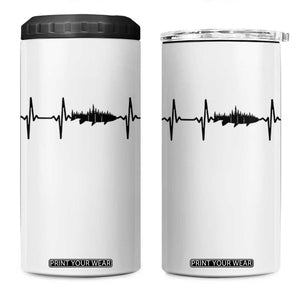 Fish And Forest Fishing Lover Heartbeat Gift 4 in 1 Can Cooler Tumbler TS12 One Size: 16 oz White Print Your Wear