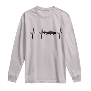 Fish And Forest Fishing Lover Heartbeat Gift Long Sleeve Shirt TS12 Ice Gray Print Your Wear