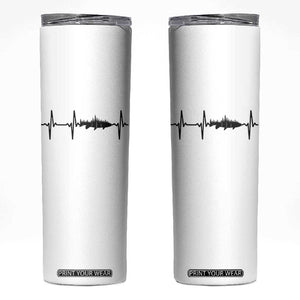 Fish And Forest Fishing Lover Heartbeat Gift Skinny Tumbler TS12 White Print Your Wear