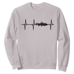 Fish And Forest Fishing Lover Heartbeat Gift Sweatshirt TS12 Ice Gray Print Your Wear