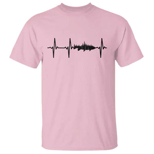 Fish And Forest Fishing Lover Heartbeat Gift T Shirt TS12 Light Pink Print Your Wear
