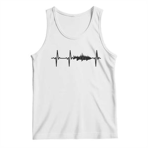 Fish And Forest Fishing Lover Heartbeat Gift Tank Top TS12 White Print Your Wear