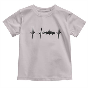 Fish And Forest Fishing Lover Heartbeat Gift Toddler T Shirt TS12 Ice Gray Print Your Wear