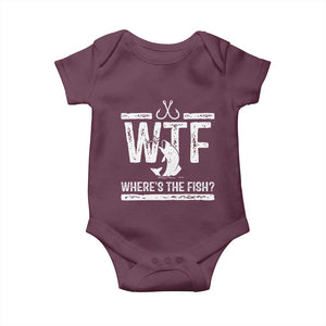 Where Is The Fish Baby Onesie Funny WTF Fishing Gift TS12 Maroon Print Your Wear