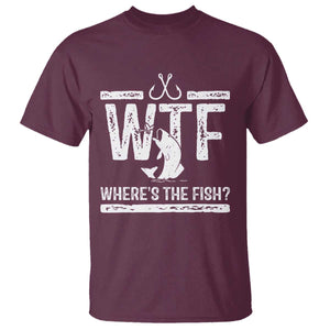 Where Is The Fish T Shirt Funny WTF Fishing Gift TS12 Maroon Print Your Wear