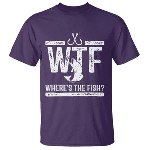 Where Is The Fish T Shirt Funny WTF Fishing Gift TS12 Purple Print Your Wear