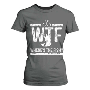 Where Is The Fish T Shirt For Women Funny WTF Fishing Gift TS12 Dark Heather Print Your Wear