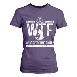 Where Is The Fish T Shirt For Women Funny WTF Fishing Gift TS12 Purple Print Your Wear