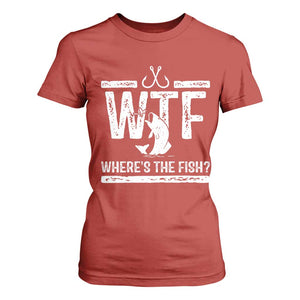 Where Is The Fish T Shirt For Women Funny WTF Fishing Gift TS12 Red Print Your Wear