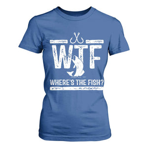 Where Is The Fish T Shirt For Women Funny WTF Fishing Gift TS12 Royal Blue Print Your Wear