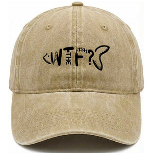 WTF Where Is The Fish Washed Cotton Baseball Cap Funny Fisherman Gift TS12 Print Your Wear