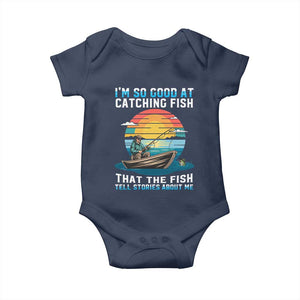 Funny Fishing Baby Onesie Im So Good At Catching Fish Gift TS12 Navy Print Your Wear