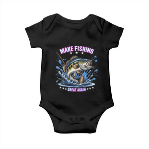 Funny Make Fishing Great Again Baby Onesie Fisherman Gift TS12 Black Print Your Wear