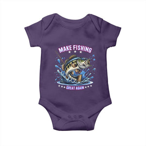 Funny Make Fishing Great Again Baby Onesie Fisherman Gift TS12 Purple Print Your Wear