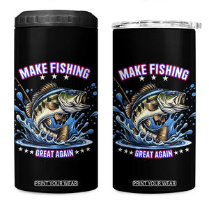 Funny Make Fishing Great Again 4 in 1 Can Cooler Tumbler Fisherman Gift TS12 One Size: 16 oz Black Print Your Wear