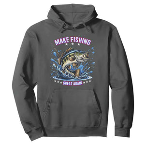 Funny Make Fishing Great Again Hoodie Fisherman Gift TS12 Dark Heather Print Your Wear