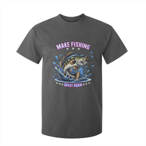 Funny Make Fishing Great Again T Shirt For Kid Fisherman Gift TS12 Dark Heather Print Your Wear