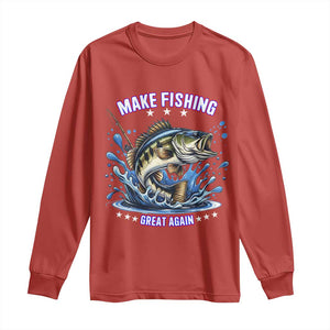 Funny Make Fishing Great Again Long Sleeve Shirt Fisherman Gift TS12 Red Print Your Wear