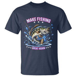 Funny Make Fishing Great Again T Shirt - Fisherman Political Humor Gift Tee TS12 Navy Print Your Wear