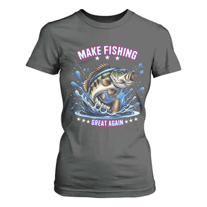 Funny Make Fishing Great Again T Shirt For Women Fisherman Gift TS12 Dark Heather Print Your Wear