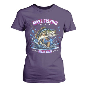 Funny Make Fishing Great Again T Shirt For Women Fisherman Gift TS12 Purple Print Your Wear