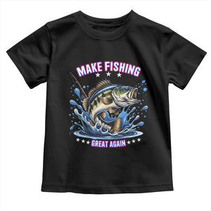 Funny Make Fishing Great Again Toddler T Shirt Fisherman Gift TS12 Black Print Your Wear