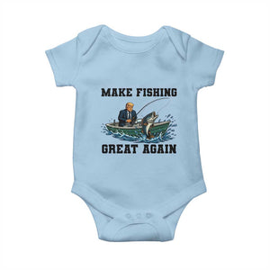 Funny Trump Baby Onesie Make Fishing Great Again American Flag Gift TS12 Light Blue Print Your Wear