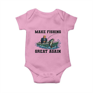 Funny Trump Baby Onesie Make Fishing Great Again American Flag Gift TS12 Light Pink Print Your Wear