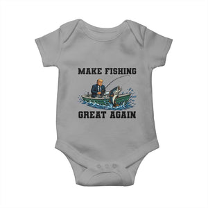 Funny Trump Baby Onesie Make Fishing Great Again American Flag Gift TS12 Sport Gray Print Your Wear