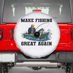 Funny Trump Spare Tire Cover Make Fishing Great Again American Flag Gift TS12 White Print Your Wear