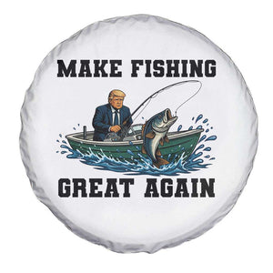 Funny Trump Spare Tire Cover Make Fishing Great Again American Flag Gift TS12 Print Your Wear
