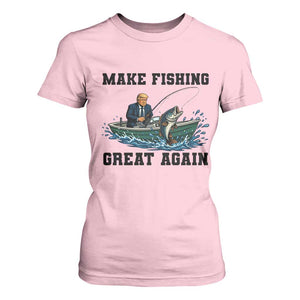 Funny Trump T Shirt For Women Make Fishing Great Again American Flag Gift TS12 Light Pink Print Your Wear