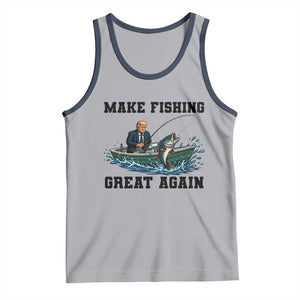 Funny Trump Tank Top Make Fishing Great Again American Flag Gift TS12 Athletic Heather Navy Print Your Wear