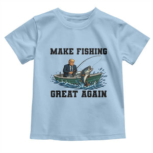 Funny Trump Toddler T Shirt Make Fishing Great Again American Flag Gift TS12 Light Blue Print Your Wear