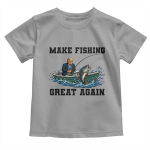 Funny Trump Toddler T Shirt Make Fishing Great Again American Flag Gift TS12 Sport Gray Print Your Wear