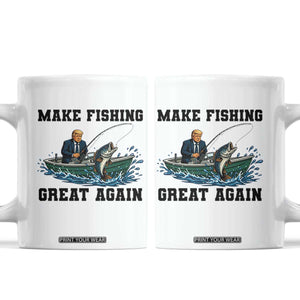 Funny Trump Coffee Mug Make Fishing Great Again American Flag Gift TS12 White Print Your Wear