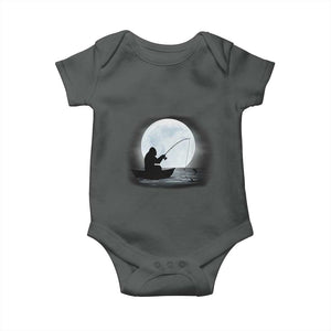 Funny Fisherman Gift Baby Onesie Bigfoot Fishing TS12 Dark Heather Print Your Wear