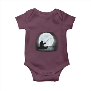 Funny Fisherman Gift Baby Onesie Bigfoot Fishing TS12 Maroon Print Your Wear