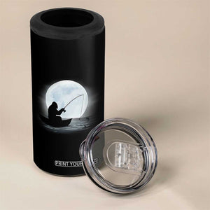 Funny Fisherman Gift 4 in 1 Can Cooler Tumbler Bigfoot Fishing TS12 Print Your Wear