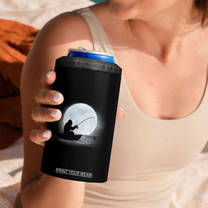 Funny Fisherman Gift 4 in 1 Can Cooler Tumbler Bigfoot Fishing TS12 Print Your Wear