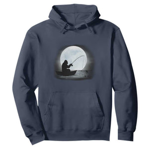 Funny Fisherman Gift Hoodie Bigfoot Fishing TS12 Navy Print Your Wear