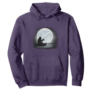 Funny Fisherman Gift Hoodie Bigfoot Fishing TS12 Purple Print Your Wear
