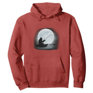 Funny Fisherman Gift Hoodie Bigfoot Fishing TS12 Red Print Your Wear