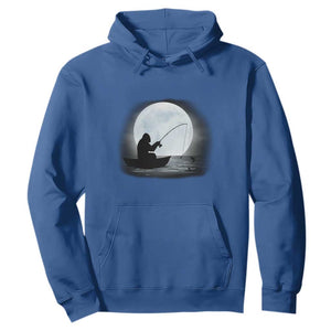 Funny Fisherman Gift Hoodie Bigfoot Fishing TS12 Royal Blue Print Your Wear